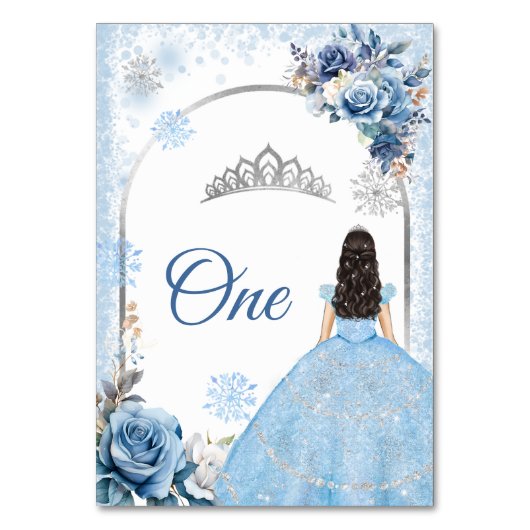 ブルーウィンタースノーフレークMis Quinceテーブル番号 テーブルナンバー (正面)