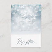 ブルーウィンタースノーモダン披露宴結婚ズ エンクロージャーカード (正面)