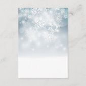 ブルーウィンタースノーモダン披露宴結婚ズ エンクロージャーカード (裏面)