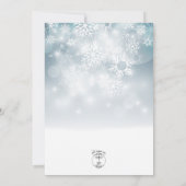 ブルーウィンタースノーモダン結婚式招待状 招待状 (裏面)