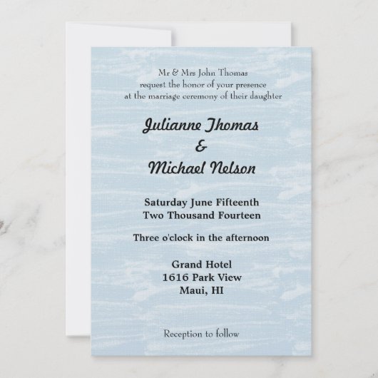 ブルーウィンタースノー結婚ズ 招待状 (正面)