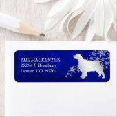 ブルーウィンタースパニエル犬差出人住所 ラベル (インサイチュ)