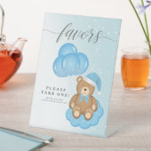 ブルーウィンタースリーピービーバルーンベビーシャワーの好意 台座サイン (インサイチュ)