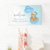 ブルーウィンタースリーピービーベビーシャワー歓迎サイン 横断幕 (インサイチュ)