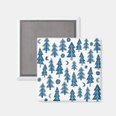 ブルーウィンターツリーズムーンライトフォレスト マグネット (正面/裏面)