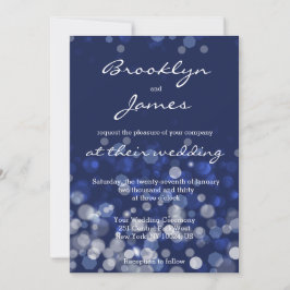 ブルーウィンターテーマの結婚式招待状《写真》ぼけ味 招待状