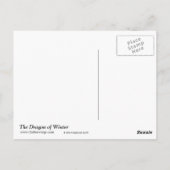 ブルーウィンタードラゴンファンタジー自然アート ポストカード (裏面)