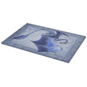 ブルーウィンタードラゴン自然ファンタジーアート カッティングボード (角)