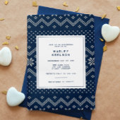 ブルーウィンターニット男の子クリスマスベビーシャワー 招待状