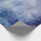 ブルーウィンターパインツリーフォレスト ラッピングペーパー (角)