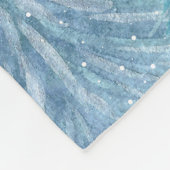 ブルーウィンターフォレストツリーウォーターカラークリスマス フリースブランケット (角)