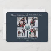 ブルーウィンターフォレストフローラフォトコラージュ シーズンカード (正面)