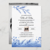 ブルーウィンターフォレスト婚約パーティ写真 招待状 (正面/裏面)