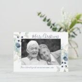 ブルーウィンターフラワーズホリデーフォトカード シーズンカード (スタンド正面)