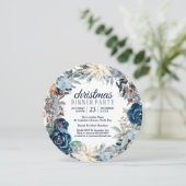 ブルーウィンターフロストホリデーリースパーティの招待状 招待状 (スタンド正面)