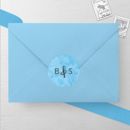 ブルーウィンターフロストモノグラム結婚ズ ラウンドシール