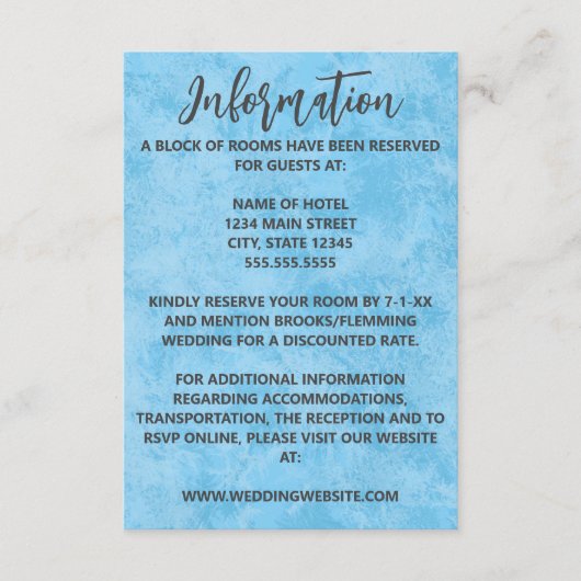 ブルーウィンターフロスト結婚のエンクロージャカード エンクロージャーカード (正面)