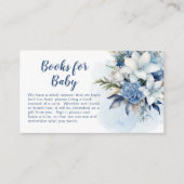 ブルーウィンターフローラ赤ちゃんシャワーブックベビー エンクロージャーカード (正面)