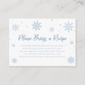 ブルーウィンターブライダルシャワーレシピ要求 エンクロージャーカード (正面)