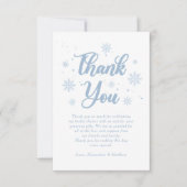 ブルーウィンターブライダルシャワー サンキューカード (正面)