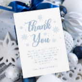 ブルーウィンターブライダルシャワー サンキューカード
