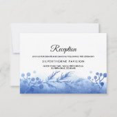 ブルーウィンターブランチ結婚式のレセプションカード 招待状 (正面)