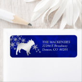 ブルーウィンターブルフランスのドッグ差出人住所 ラベル (インサイチュ)