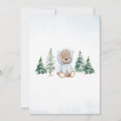 ブルーウィンターベア赤ちゃんシャワー 招待状 (裏面)