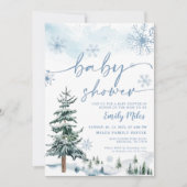 ブルーウィンターベビーシャワー招待状 招待状 (正面)