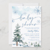 ブルーウィンターベビーシャワー招待状 招待状 (正面)