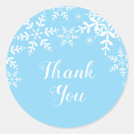 ブルーウィンターベビーシャワー雪 ラウンドシール
