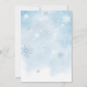 ブルーウィンターベビーベビーシャワー外は寒い 招待状 (裏面)