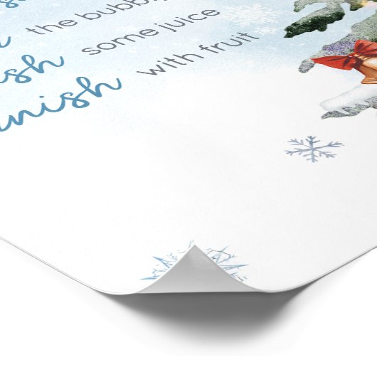 ブルーウィンターベビー外が寒い母オサバー ポスター (角)