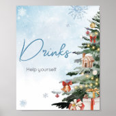 ブルーウィンターベビー外は冷たい飲み物 ポスター (正面)