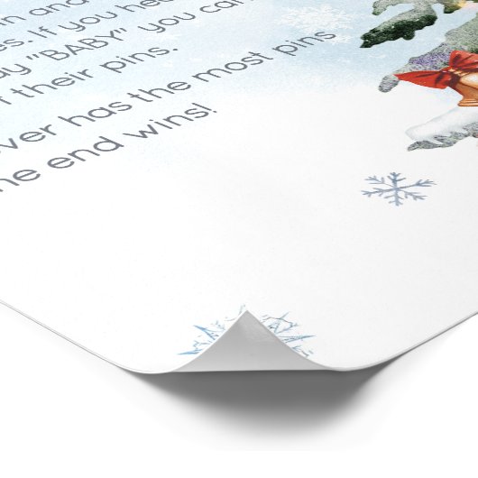 ブルーウィンターベビー外は寒いベビー言わない ポスター (角)