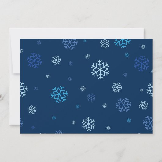 ブルーウィンターペンギン赤ちゃんシャワーへの招待 招待状 (裏面)