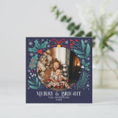 ブルーウィンターボタニカルオーナメントクリスマスフォト (スタンド正面)