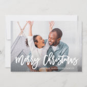 ブルーウィンターボタニカルメリークリスマススクリプト写真 シーズンカード (正面)