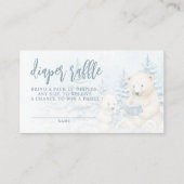 ブルーウィンターポーラーベア水彩おむつラッフル エンクロージャーカード