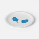 ブルーウィンターミッテンス紙プレート ペーパープレート (アングル)