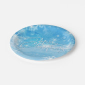 ブルーウィンターメリークリスマス紙プレート ペーパープレート (アングル)