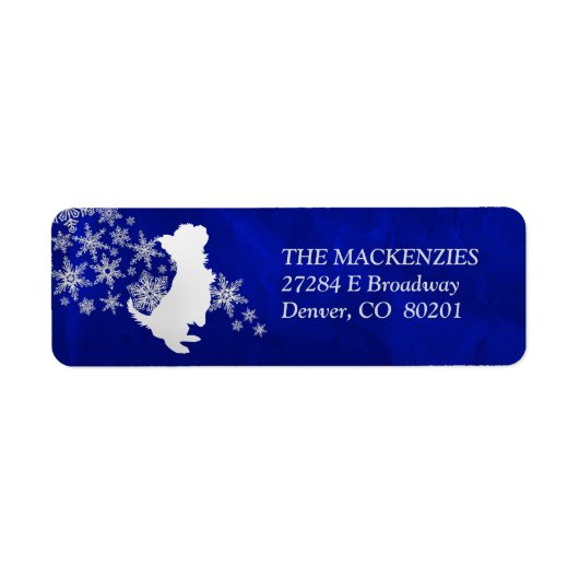 ブルーウィンターヨークシャーテリア差出人住所 ラベル (正面)