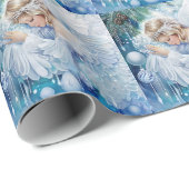 ブルーウィンターラッピング紙 ラッピングペーパー (ロールコーナー)