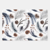 ブルーウィンターランドスケープラッピング紙シート ラッピングペーパーシート (正面)