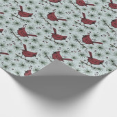 ブルーウィンターレッド(鳥)ショウジョウコウカンチョウパターン ラッピングペーパー (角)