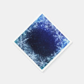 ブルーウィンターワンダーランドアイススノーフレークパーティー スタンダードカクテルナプキン (角)