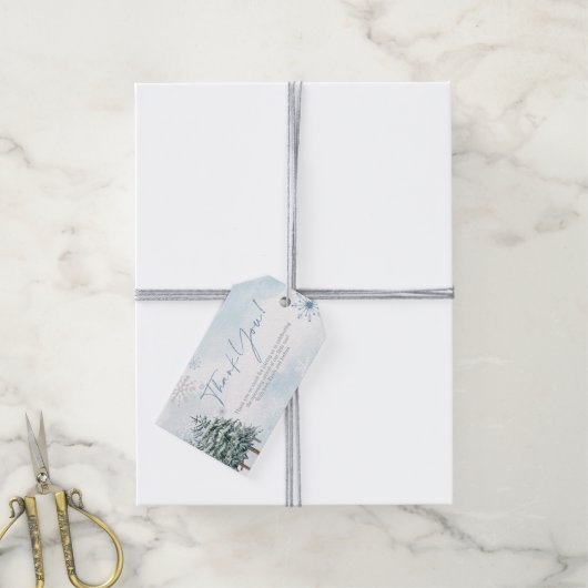 ブルーウィンターワンダーランドギフトと好意 ギフトタグ (より糸付き)