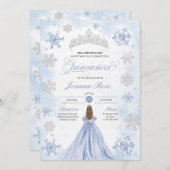 ブルーウィンターワンダーランドスノーフレークキンセアニェラ 招待状 (正面/裏面)
