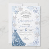 ブルーウィンターワンダーランドスノーフレークキンセアニェラ 招待状 (正面)