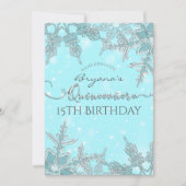 ブルーウィンターワンダーランドスノーフレークスクイエネラ 招待状 (正面)